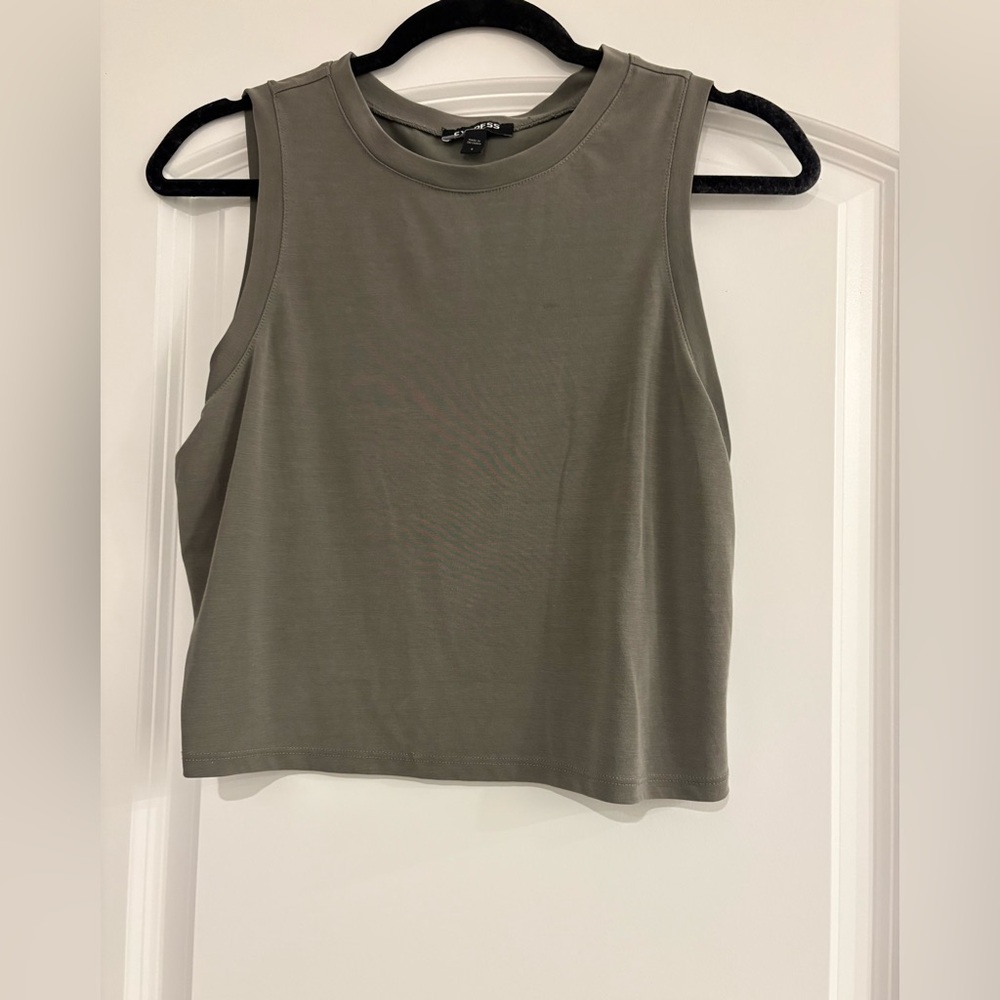 Express Olive Green Tank Top